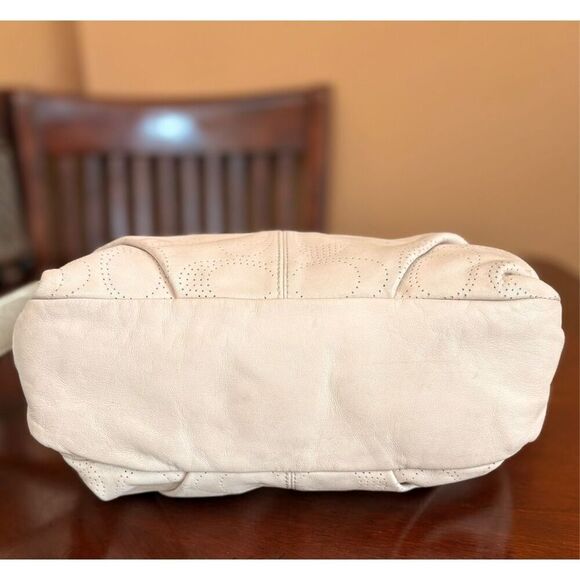 COACH - Signature Perforated Leather North/South Hobo Bag/Blush/Metallic Silver - Picture 10 of 16